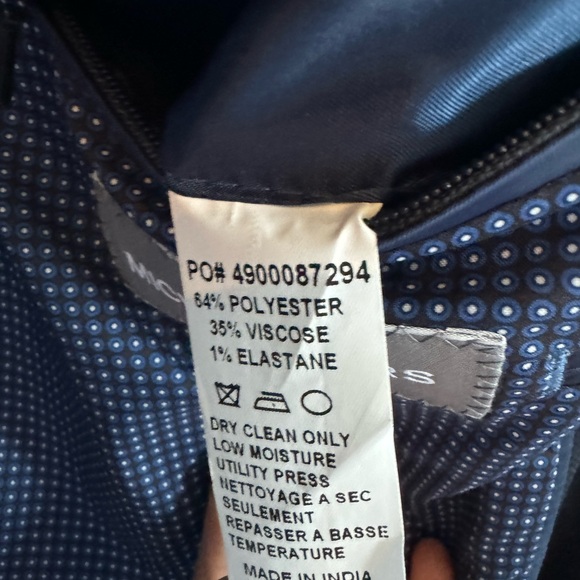 Michael Kors Mens Size 46R Sport Coat Navy Pique Textured Fully Lined 2 Button - Picture 7 of 7